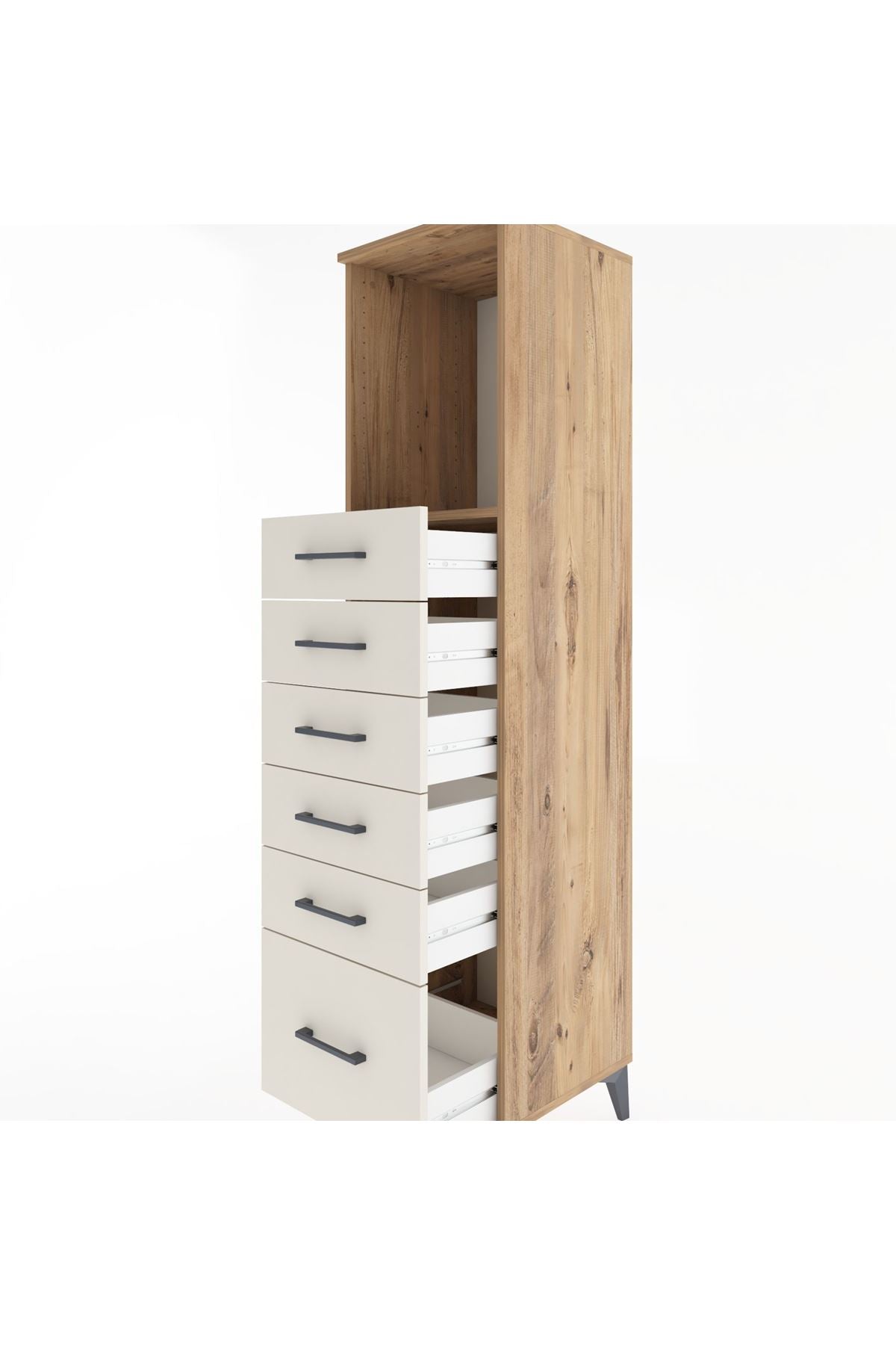 Hyperion Dolap Tek Raflı 6 Çekmeceli 44x44x182 Çam-Aytaşı