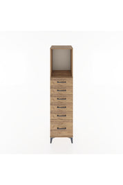 Hyperion Dolap Tek Raflı 6 Çekmeceli 44x44x182 Çam-Çam