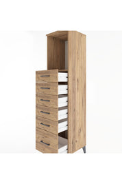 Hyperion Dolap Tek Raflı 6 Çekmeceli 44x44x182 Çam-Çam