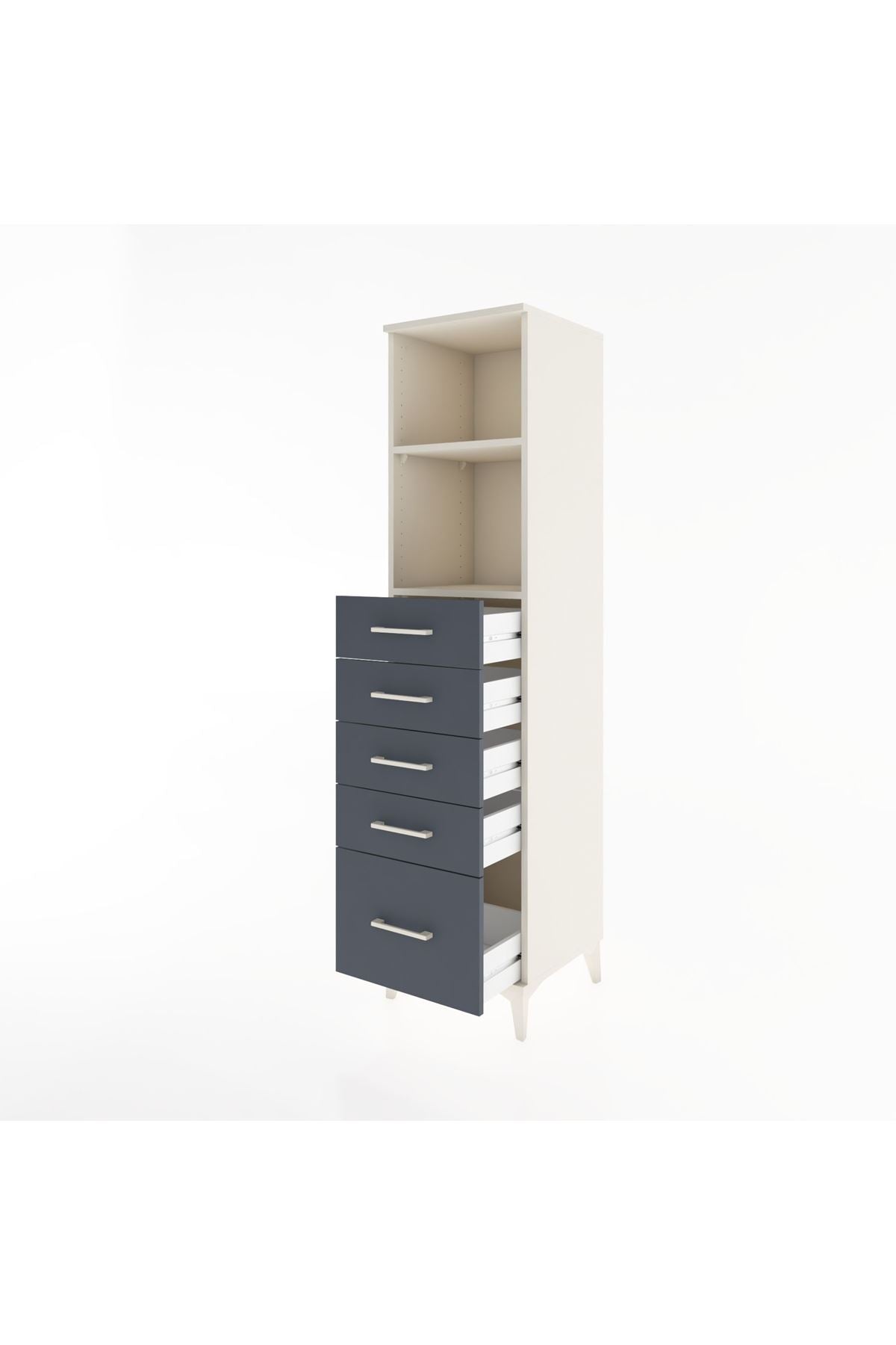 Hyperion Dolap 2 Raflı 5 Çekmeceli 44x44x182 Aytaşı-Antrasit