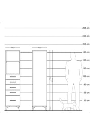 Hyperion Dolap 2 Raflı 5 Çekmeceli 44x44x182 Aytaşı-Antrasit
