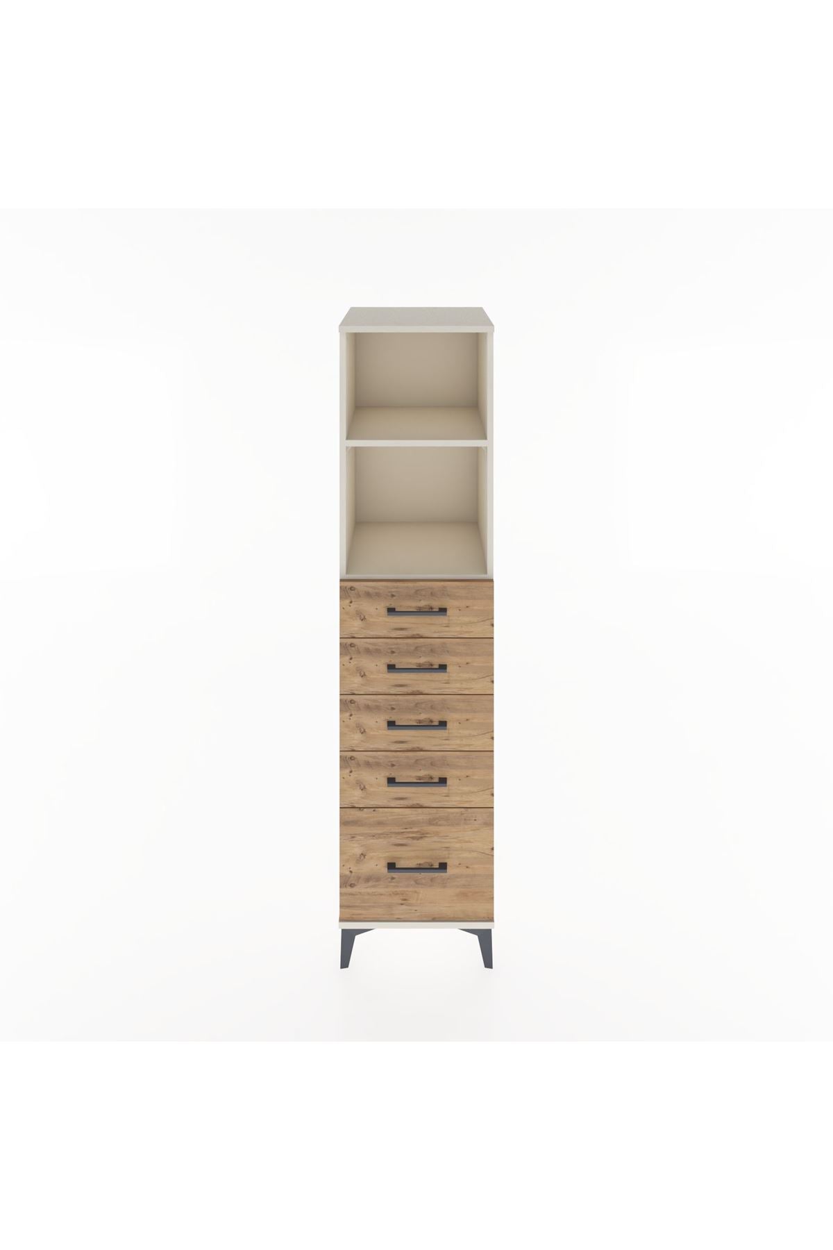 Hyperion Dolap 2 Raflı 5 Çekmeceli 44x44x182 Aytaşı-Çam