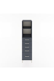 Hyperion Dolap 2 Raflı 5 Çekmeceli 44x44x182 Antrasit-Antrasit
