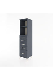 Hyperion Dolap 2 Raflı 5 Çekmeceli 44x44x182 Antrasit-Antrasit