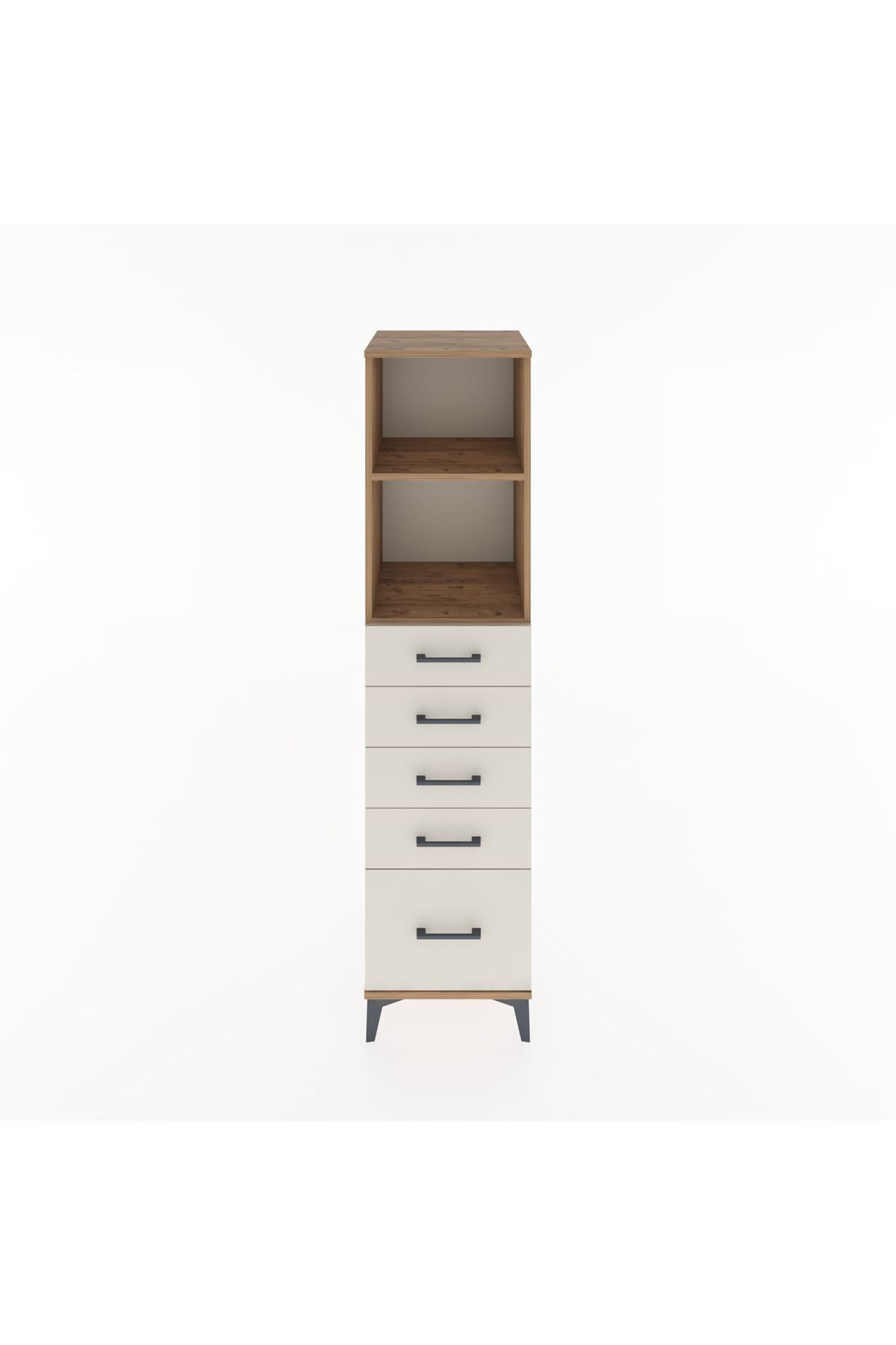 Hyperion Dolap 2 Raflı 5 Çekmeceli 44x44x182 Çam-Aytaşı