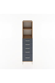 Hyperion Dolap 2 Raflı 5 Çekmeceli 44x44x182 Çam-Antrasit