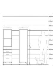 Hyperion Dolap 2 Raflı 4 Çekmeceli 44x44x182 Aytaşı-Aytaşı