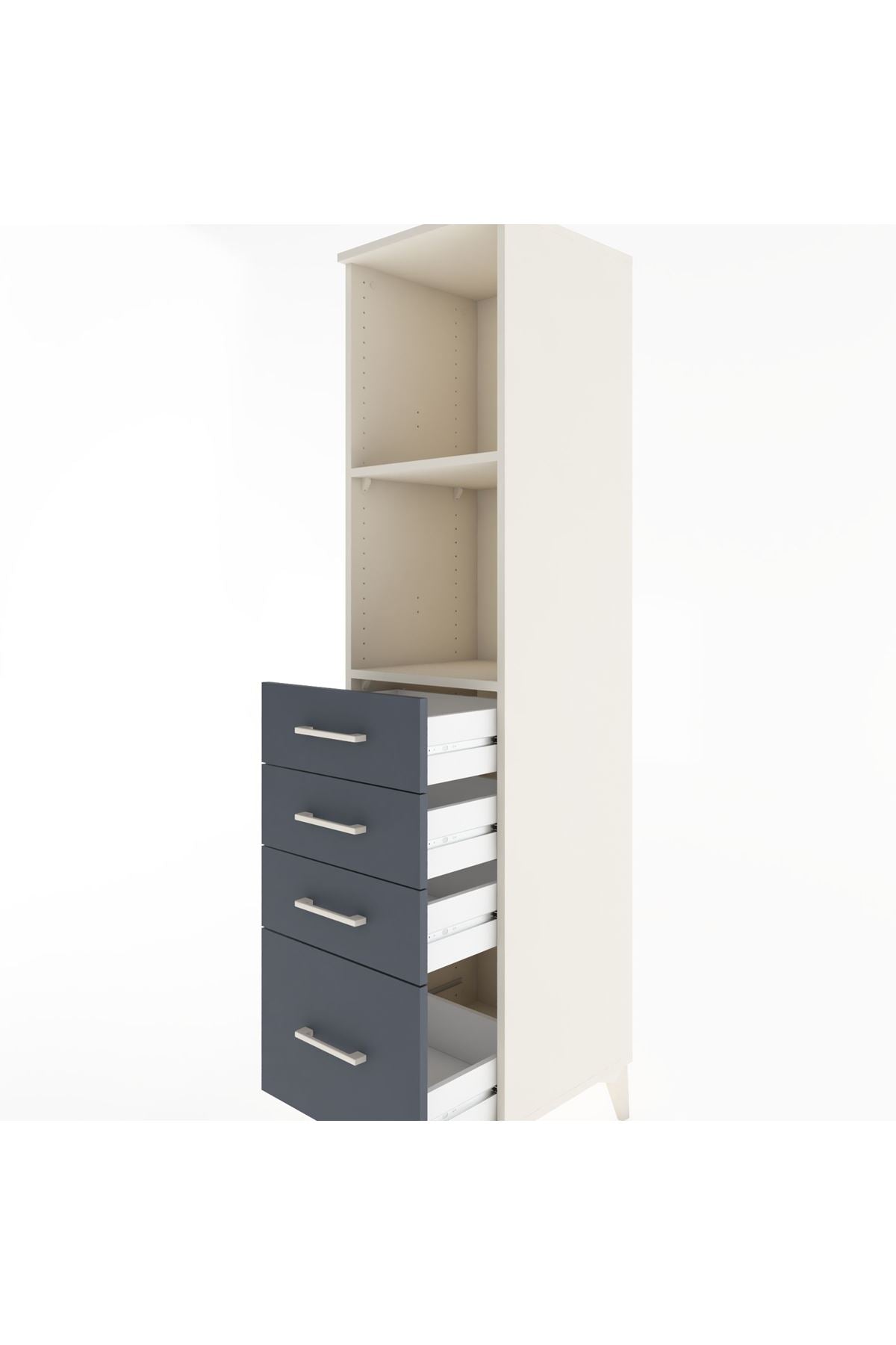 Hyperion Dolap 2 Raflı 4 Çekmeceli 44x44x182 Aytaşı-Antrasit