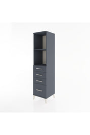 Hyperion Dolap 2 Raflı 4 Çekmeceli 44x44x182 Antrasit-Antrasit