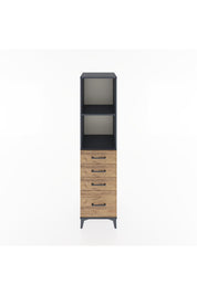 Hyperion Dolap 2 Raflı 4 Çekmeceli 44x44x182 Antrasit-Çam