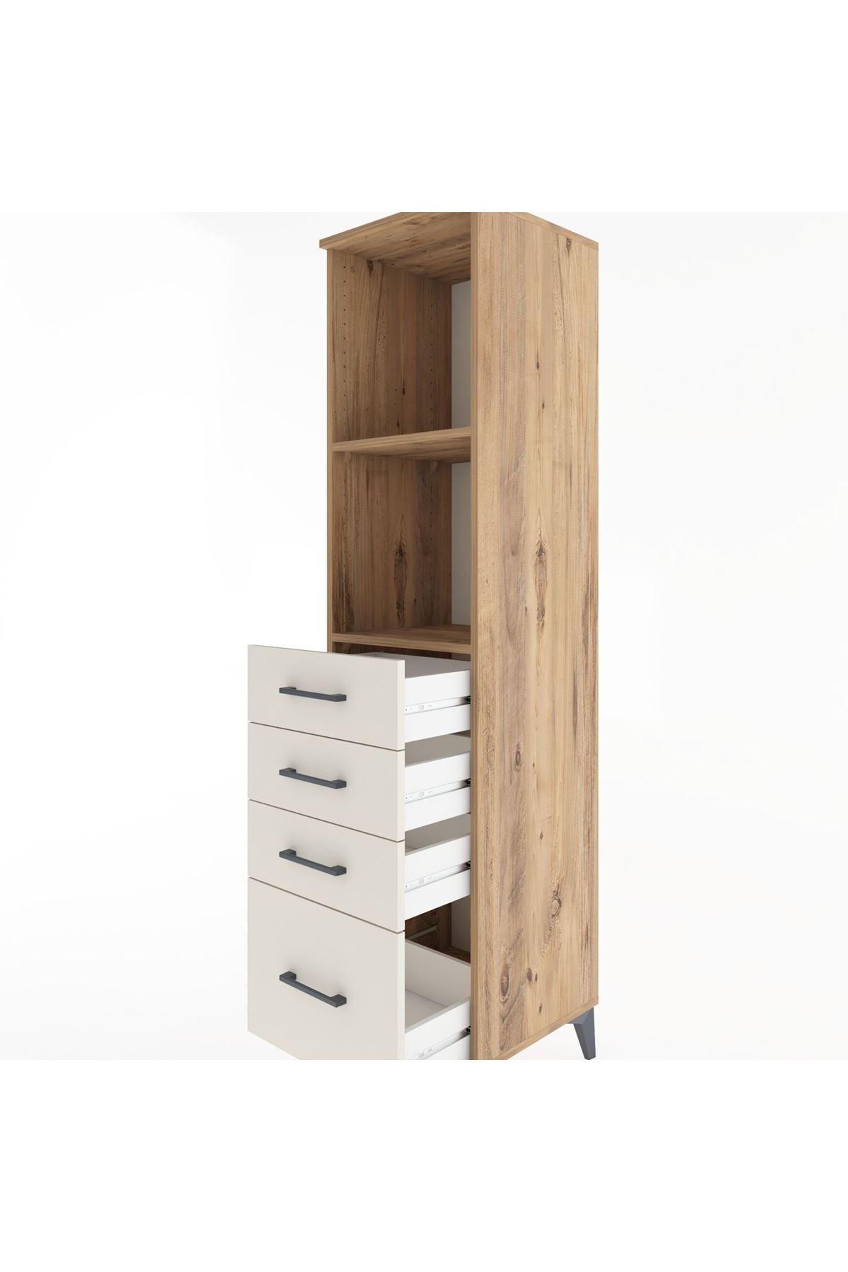 Hyperion Dolap 2 Raflı 4 Çekmeceli 44x44x182 Çam-Aytaşı