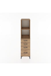 Hyperion Dolap 2 Raflı 4 Çekmeceli 44x44x182 Çam-Çam