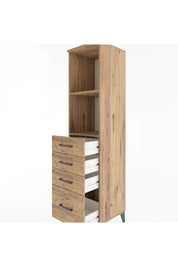 Hyperion Dolap 2 Raflı 4 Çekmeceli 44x44x182 Çam-Çam