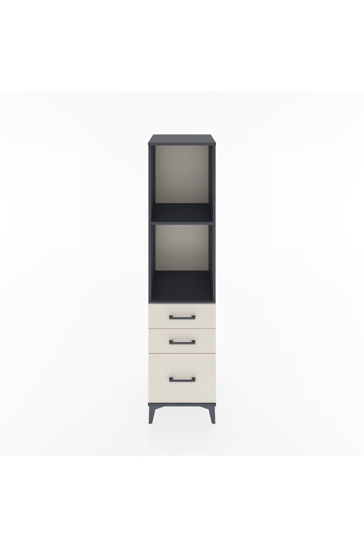 Hyperion Dolap 2 Raflı 3 Çekmeceli 44x44x182 Antrasit-Aytaşı