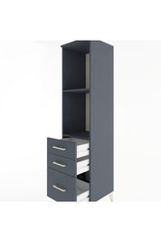 Hyperion Dolap 2 Raflı 3 Çekmeceli 44x44x182 Antrasit-Antrasit