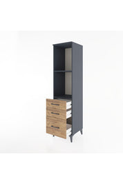 Hyperion Dolap 2 Raflı 3 Çekmeceli 44x44x182 Antrasit-Çam