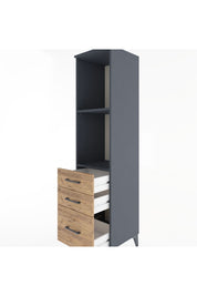 Hyperion Dolap 2 Raflı 3 Çekmeceli 44x44x182 Antrasit-Çam