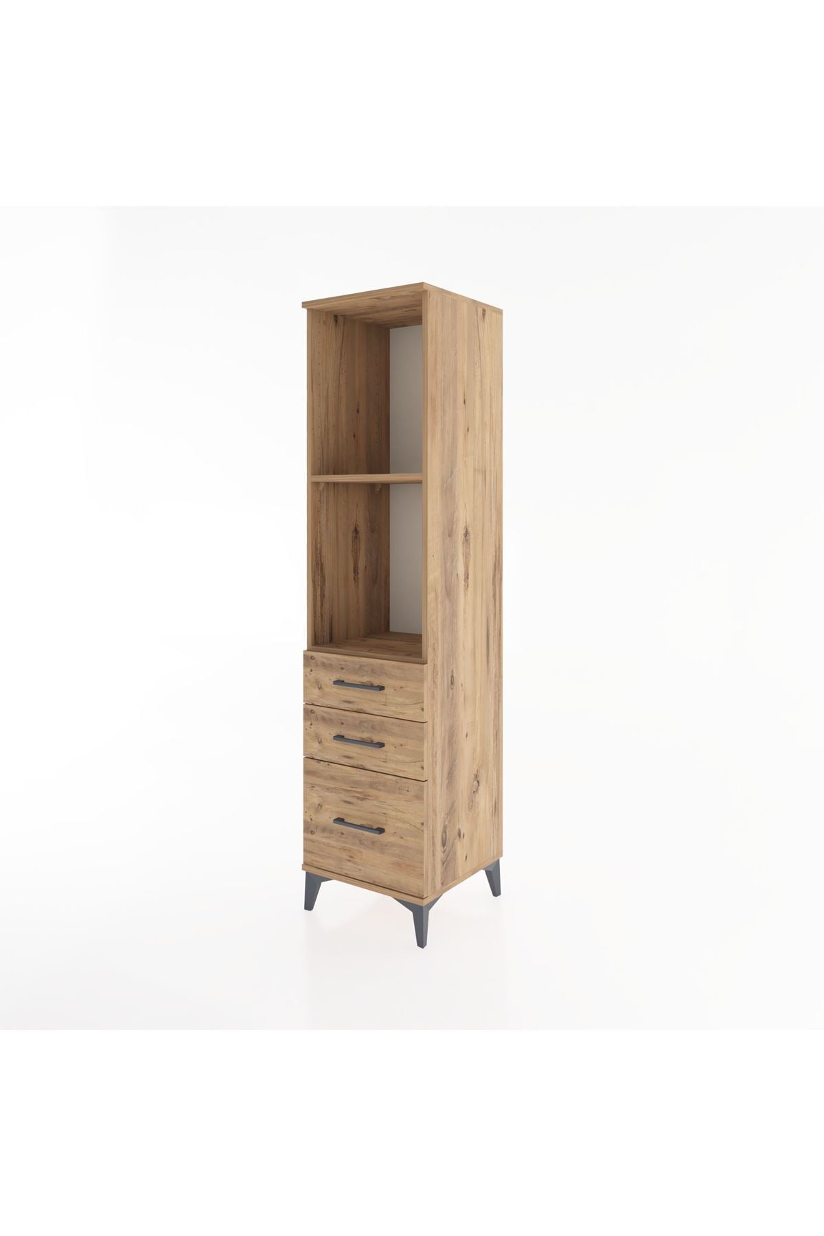 Hyperion Dolap 2 Raflı 3 Çekmeceli 44x44x182 Çam-Çam