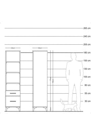 Hyperion Dolap 4 Raflı 2 Çekmeceli 44x44x182 - S55M043V2B