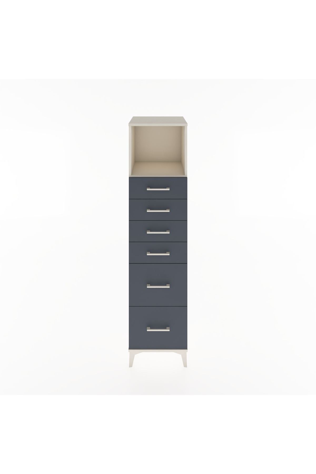 Hyperion Dolap Tek Raflı 6 Çekmeceli 44x44x182 Aytaşı-Antrasit