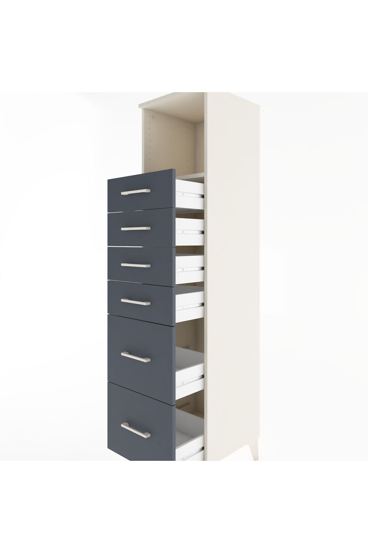 Hyperion Dolap Tek Raflı 6 Çekmeceli 44x44x182 Aytaşı-Antrasit