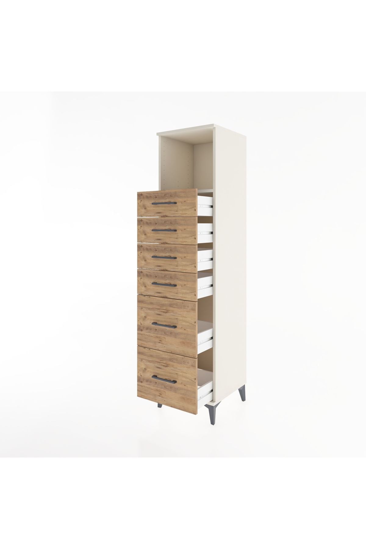 Hyperion Dolap Tek Raflı 6 Çekmeceli 44x44x182 Aytaşı-Çam