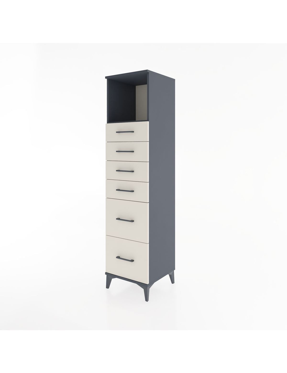Hyperion Dolap Tek Raflı 6 Çekmeceli 44x44x182 - S55M045V4B