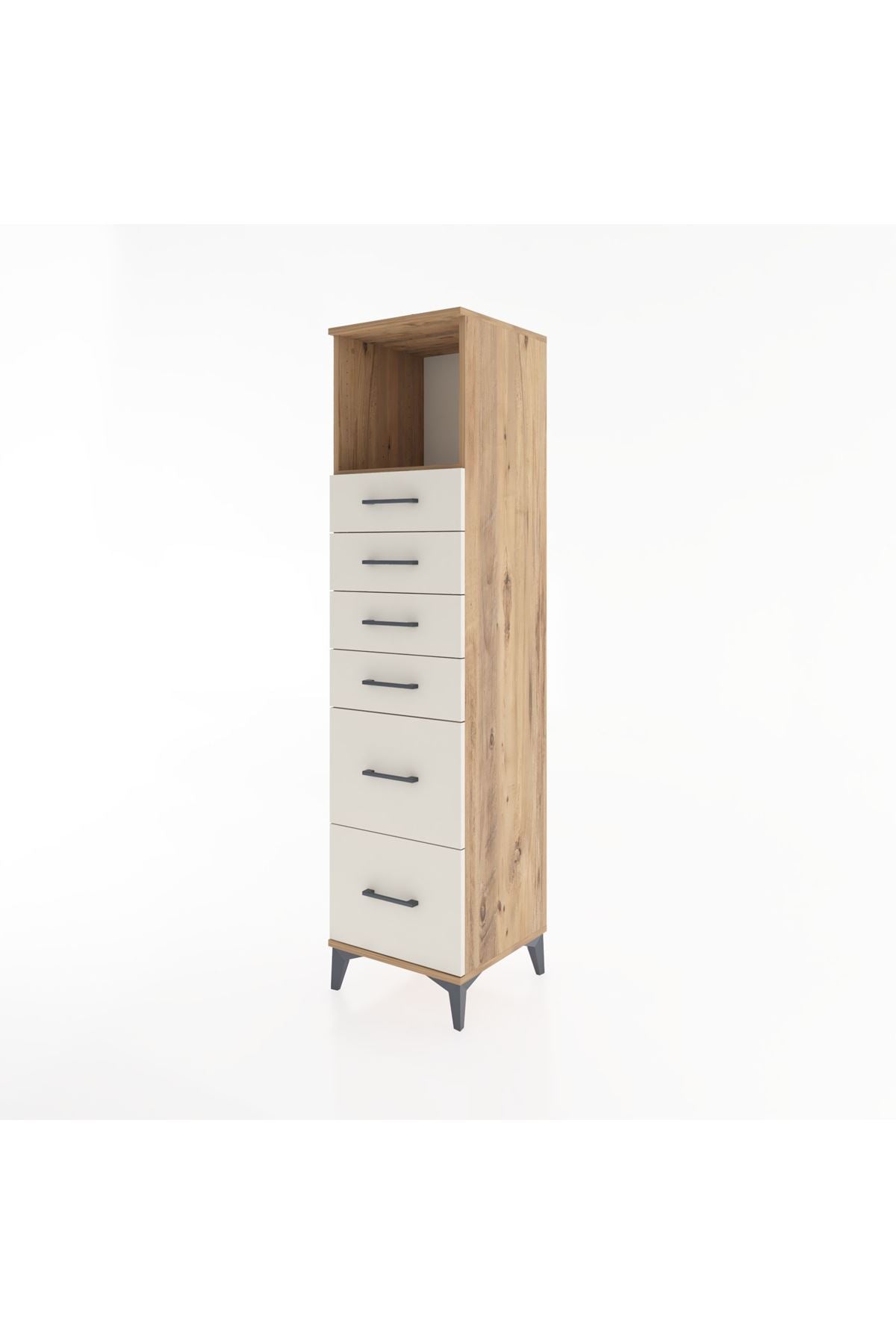 Hyperion Dolap Tek Raflı 6 Çekmeceli 44x44x182 Çam-Aytaşı