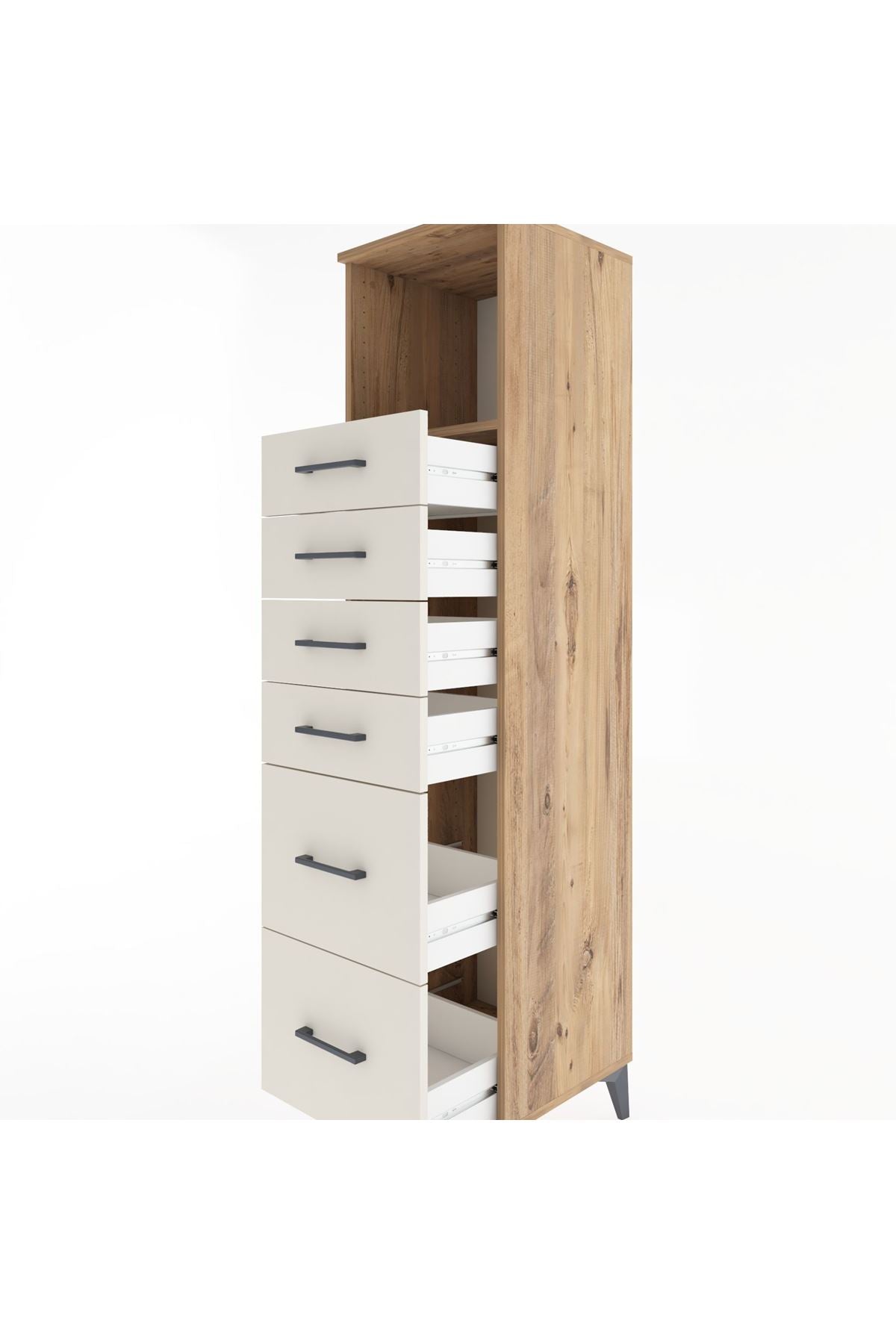 Hyperion Dolap Tek Raflı 6 Çekmeceli 44x44x182 Çam-Aytaşı