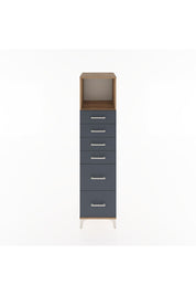 Hyperion Dolap Tek Raflı 6 Çekmeceli 44x44x182 Çam-Antrasit