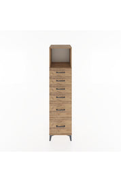 Hyperion Dolap Tek Raflı 6 Çekmeceli 44x44x182 Çam-Çam