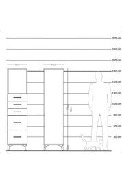 Hyperion Dolap Tek Raflı 5 Çekmeceli 44x44x182 Aytaşı-Antrasit