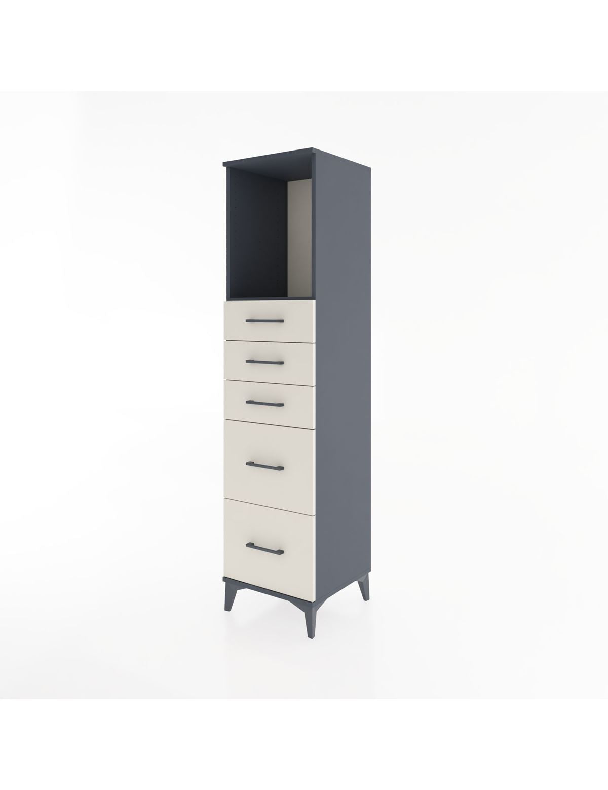 Hyperion Dolap Tek Raflı 5 Çekmeceli 44x44x182 - S55M046V4B