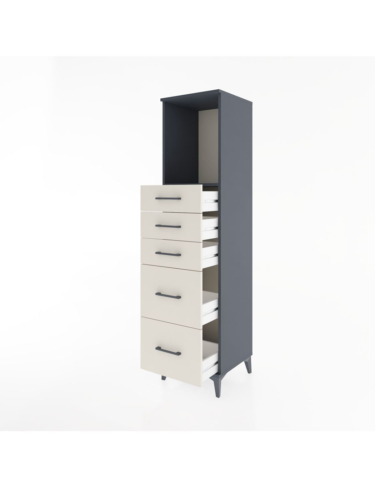 Hyperion Dolap Tek Raflı 5 Çekmeceli 44x44x182 - S55M046V4B