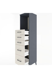Hyperion Dolap Tek Raflı 5 Çekmeceli 44x44x182 Antrasit-Aytaşı