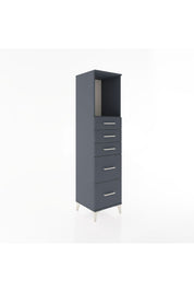 Hyperion Dolap Tek Raflı 5 Çekmeceli 44x44x182 Antrasit-Antrasit