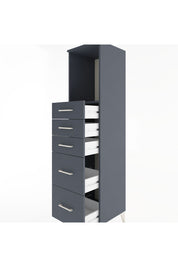 Hyperion Dolap Tek Raflı 5 Çekmeceli 44x44x182 Antrasit-Antrasit