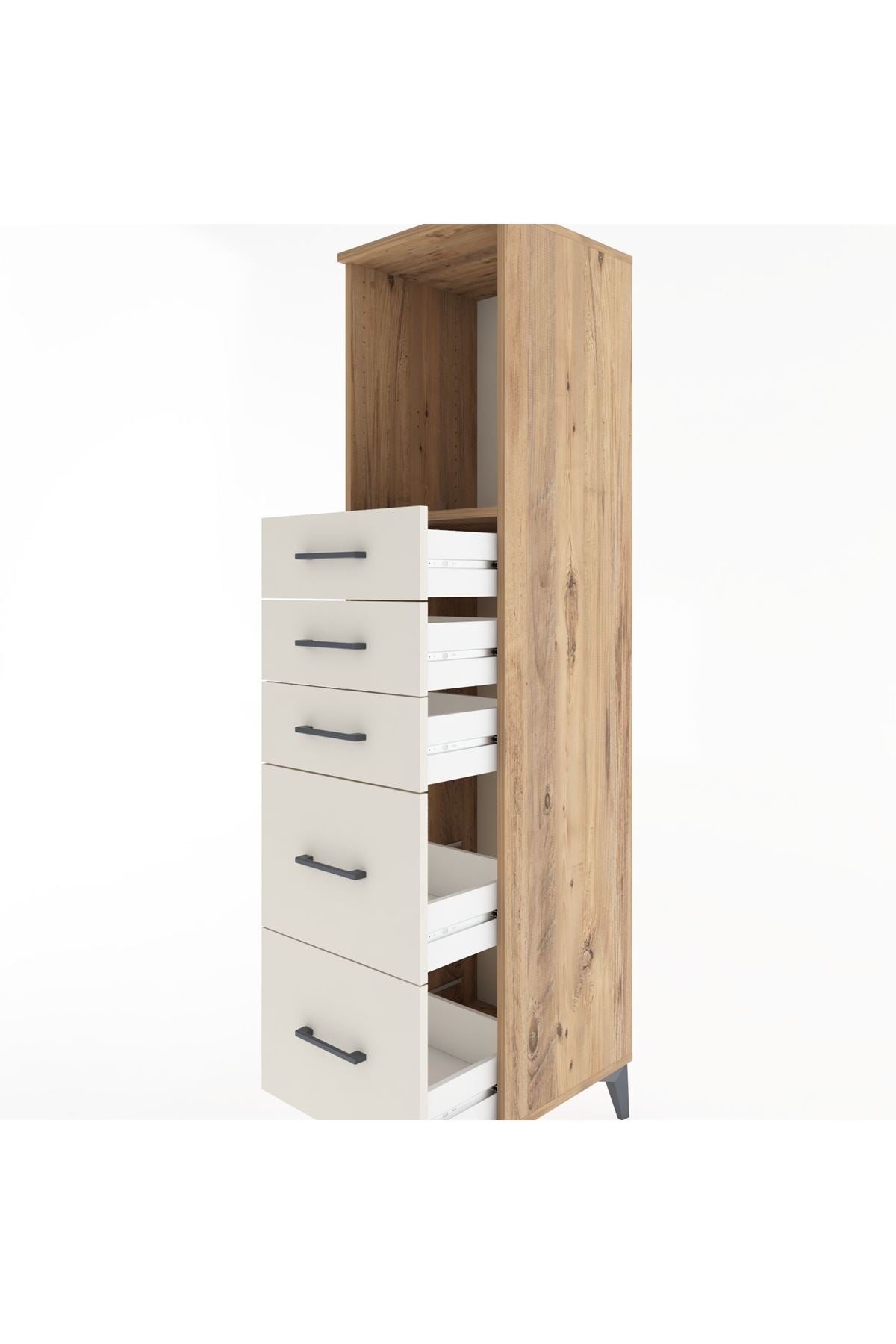 Hyperion Dolap Tek Raflı 5 Çekmeceli 44x44x182 Çam-Aytaşı