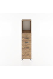 Hyperion Dolap Tek Raflı 5 Çekmeceli 44x44x182 Çam-Çam