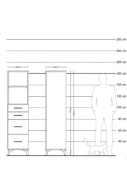 Hyperion Dolap 2 Raflı 4 Çekmeceli 44x44x182 Aytaşı-Aytaşı
