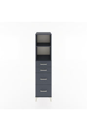 Hyperion Dolap 2 Raflı 4 Çekmeceli 44x44x182 Antrasit-Antrasit