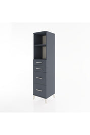 Hyperion Dolap 2 Raflı 4 Çekmeceli 44x44x182 Antrasit-Antrasit