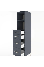 Hyperion Dolap 2 Raflı 4 Çekmeceli 44x44x182 Antrasit-Antrasit