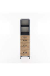 Hyperion Dolap 2 Raflı 4 Çekmeceli 44x44x182 Antrasit-Çam
