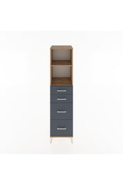 Hyperion Dolap 2 Raflı 4 Çekmeceli 44x44x182 Çam-Antrasit