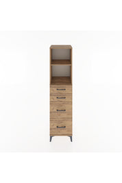 Hyperion Dolap 2 Raflı 4 Çekmeceli 44x44x182 Çam-Çam