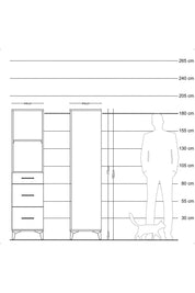 Hyperion Dolap 2 Raflı 3 Çekmeceli 44x44x182 Aytaşı-Antrasit