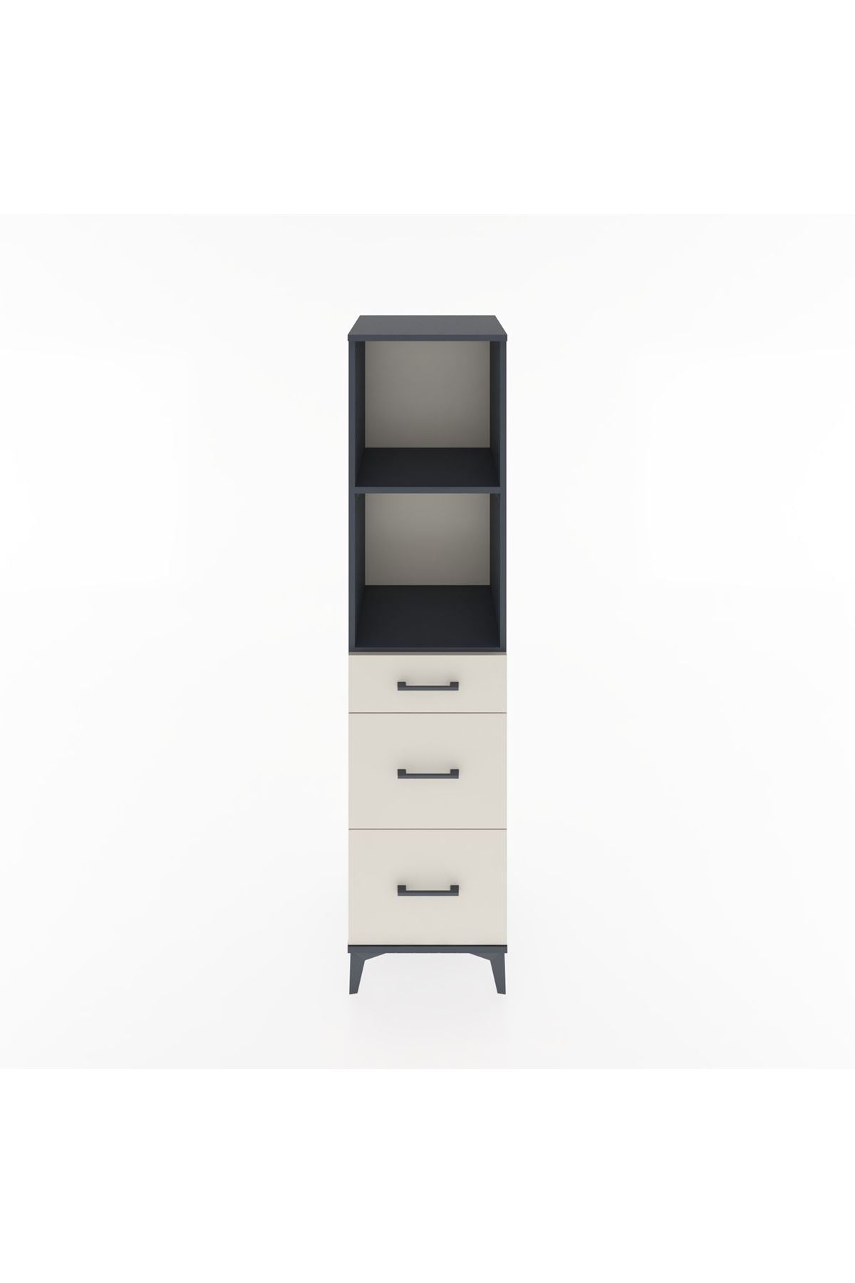 Hyperion Dolap 2 Raflı 3 Çekmeceli 44x44x182 Antrasit-Aytaşı