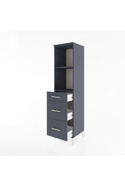 Hyperion Dolap 2 Raflı 3 Çekmeceli 44x44x182 Antrasit-Antrasit