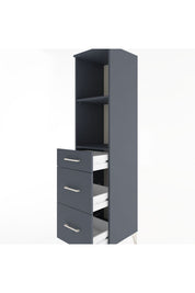 Hyperion Dolap 2 Raflı 3 Çekmeceli 44x44x182 Antrasit-Antrasit